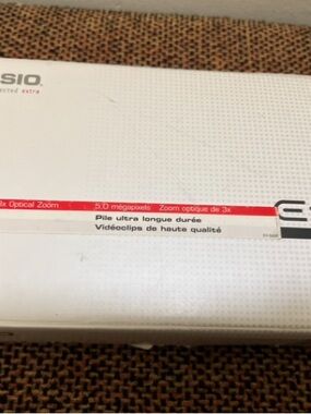 Casio White Box with Red Accent Stripe